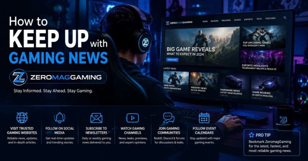 ZeromagGaming gaming news updates and esports guide infographic