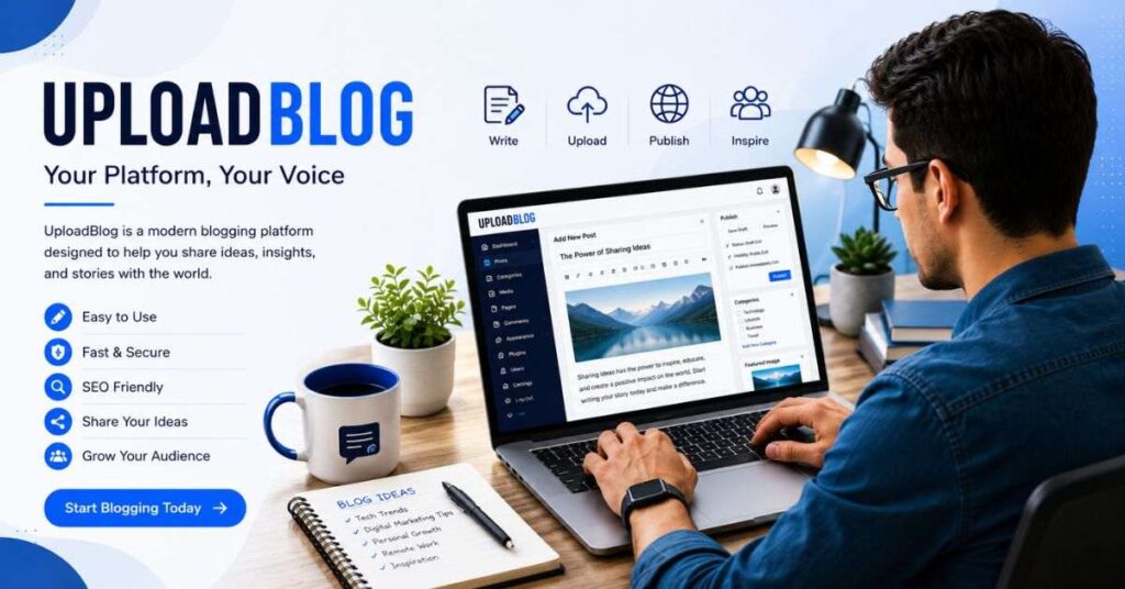 UploadBlog for Tech website header with tech devices