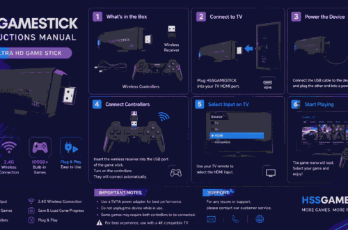HSSGAMESTICK instructions manual for 4K retro gaming setup guide