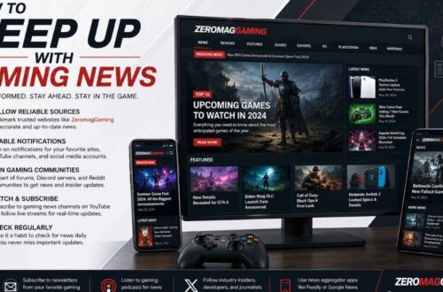 How to Keep Up with Gaming News ZeromagGaming infographic banner