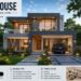 Modern House creative architectural style infographic