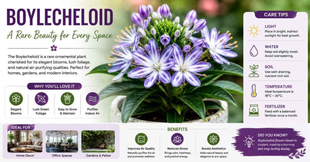 Informative Boylecheloid flower care tips banner