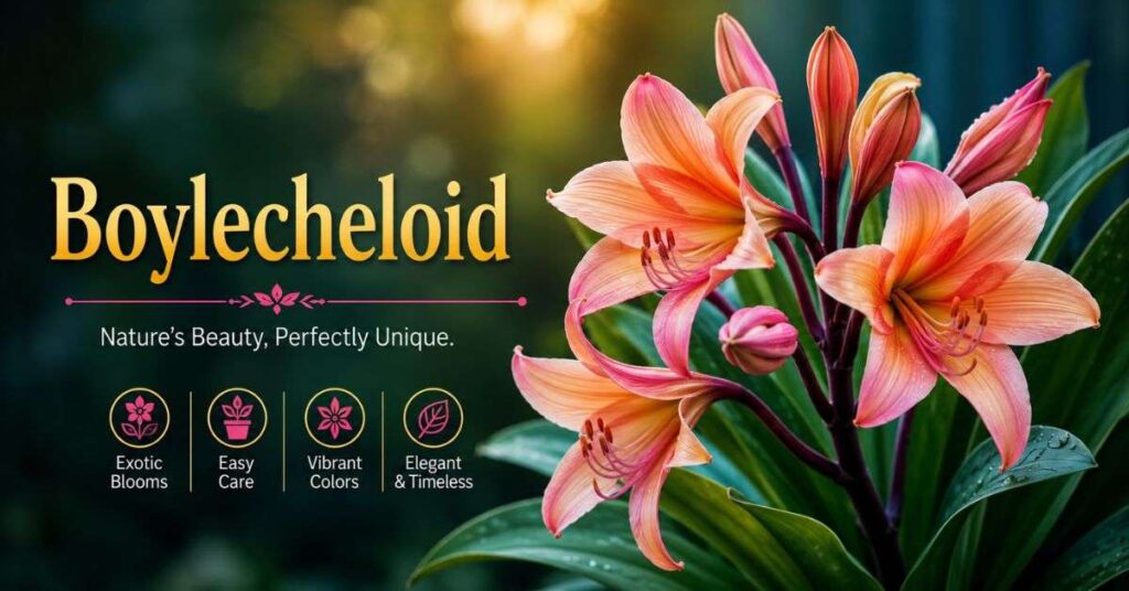 Boylecheloid flower beauty and care infographic