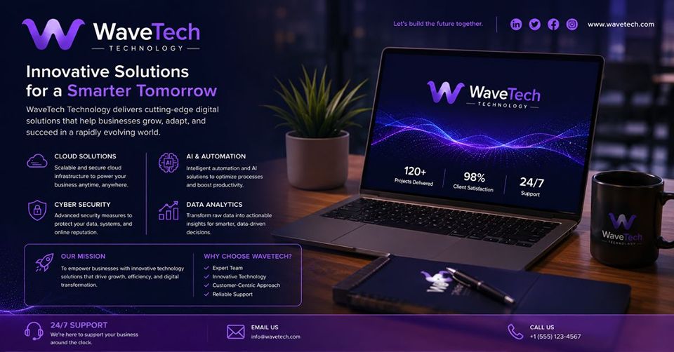 WaveTech advanced technology solutions for AI, cloud computing, and security