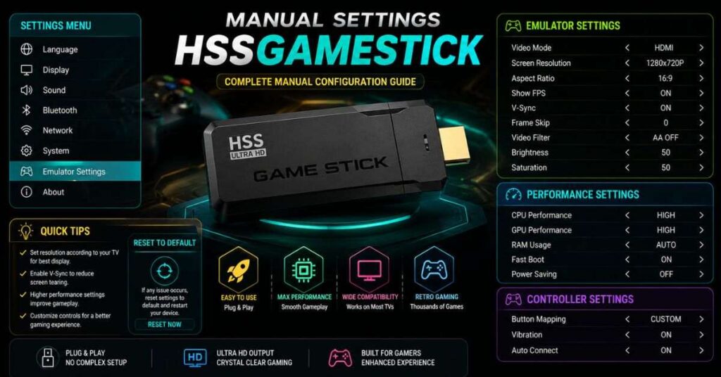 HSSGameStick Advanced Manual Settings Tutorial