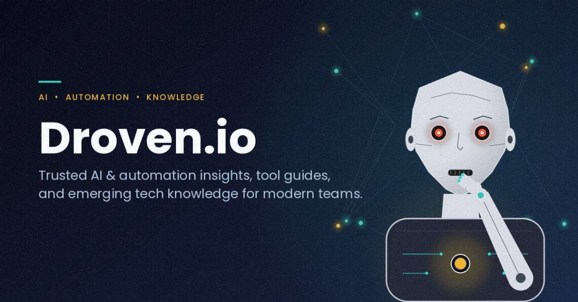 "About Droven.io AI robot symbolizing automation knowledge"