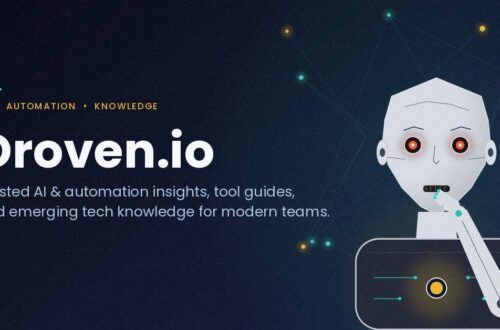 "About Droven.io AI robot symbolizing automation knowledge"