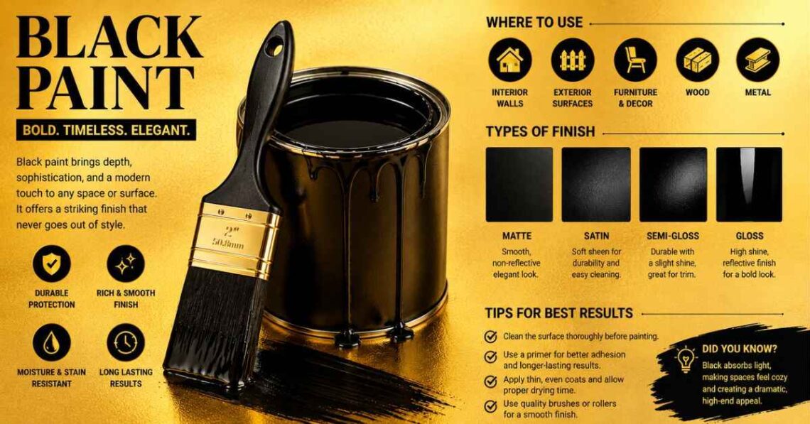 Luxury black paint guide with premium finishes and application tips